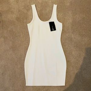 Fashion Nova white bodycon mini dress, size S, NWT